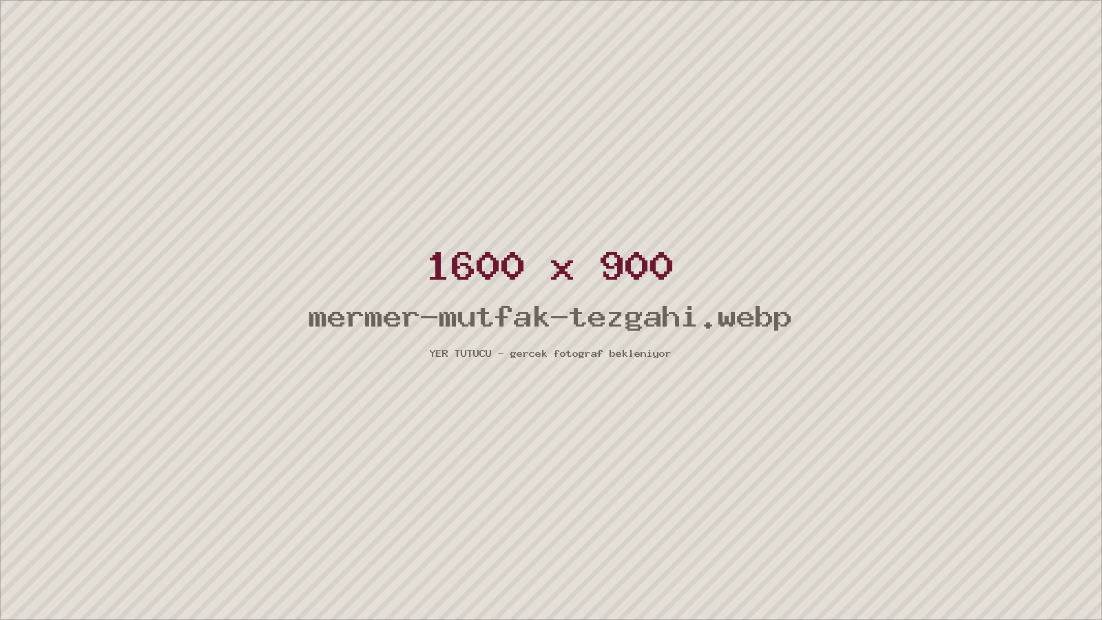 Muğla Beyazı mermerden L şeklinde mutfak tezgahı, damla kanallı eviye çevresiyle